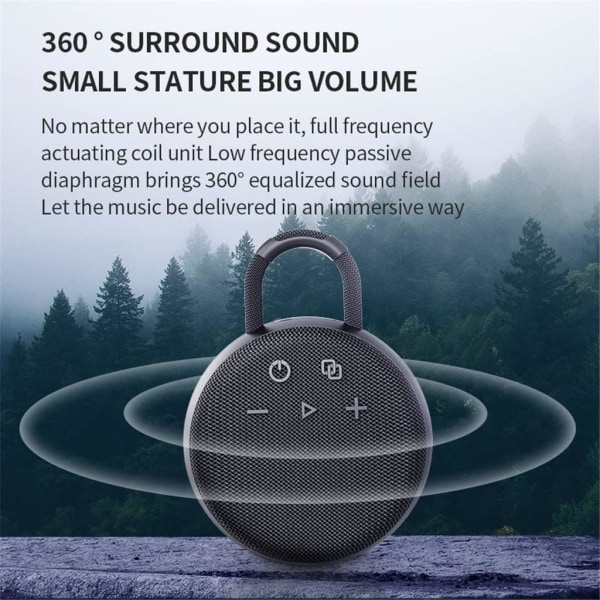 5W bärbar - kompatibel högtalarbas med subwooferhögtalare Vattentät stereoljudspelare