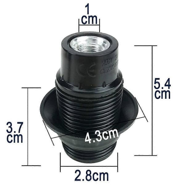 Svart E14 Lamphållare, 4-pack E14 Sockel, E14 Sockellampa, Solid Lamphållare, Svart Sockeladapter