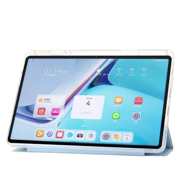 Fodral för Huawei MatePad SE 11 Tri-fold Ställ Läder+TPU+Akryl Klar Baksida Tablet Skydd
