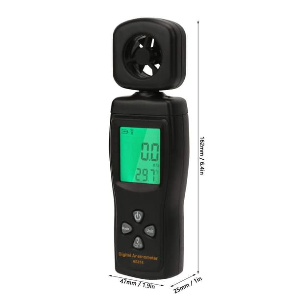 Vindhastighetsmätare för luftflöde, AS816 0,3-30 m/s Mini digital anemometer