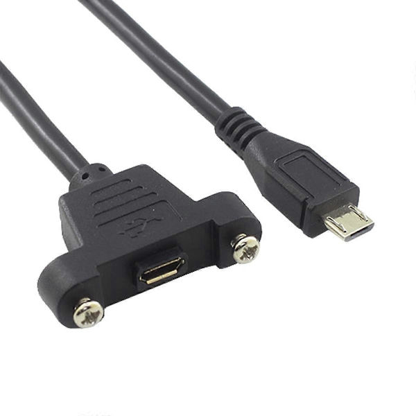 Micro USB 5Pin Hane till Hona Förlängningskabel Panelmonteringstyp med Skruvar