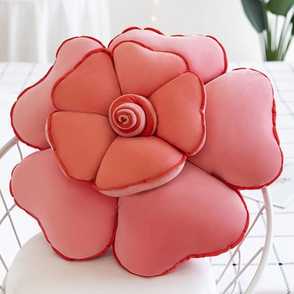 Kukka tyyny Kukka lattiatyyny Trendikäs heittotyyny Söpöt tyynyt makuuhuoneen sisustukseen Loistava väri-Pinkki