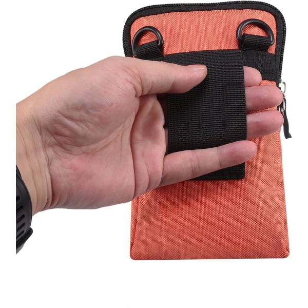 Mobiltelefon axelväska, mobiltelefon bältesklämma hållare, axelbudväska dragkedja crossbody orange color Small size