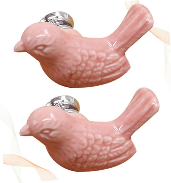 2 stk. Antikke møbelgreb til skabslåger, møbelgreb, fugleporcelænsgreb