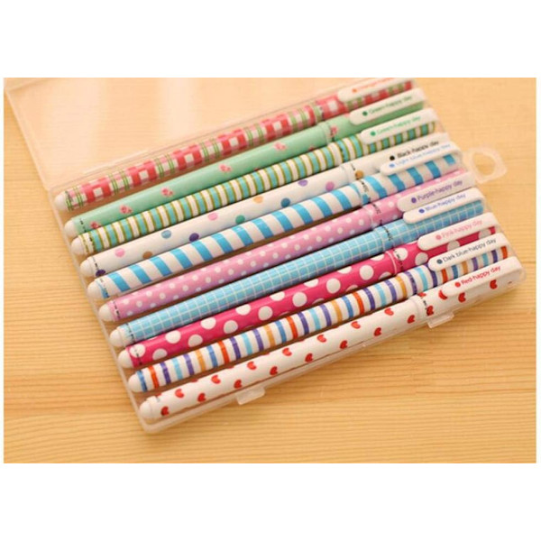 10 stk. søde farvepenne til kvinder Toshine farverige gelpenne flerfarvede penne til Bullet Journal-skrivning Roller Ball Fine Point-penne A Multicolored