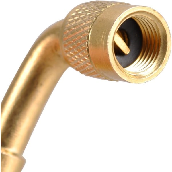 90 graders bøyd ventilforlengeradapter, messing luftdekkforlenger Schrader ventiladapter