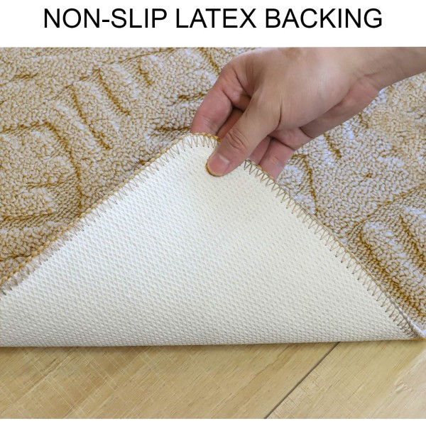 Dörrmatta för inomhusbruk, 30\"x18\", lågprofilerad maskintvättbar köksmatta, absorberande halvcirkelformad entrématta Beige