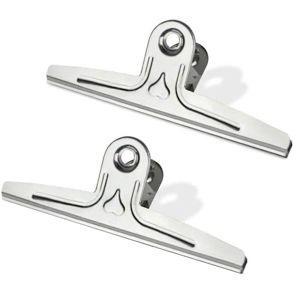 2 stk. 30 cm rustfrit stål jumbo kæmpe binderclips papir klemmer holder