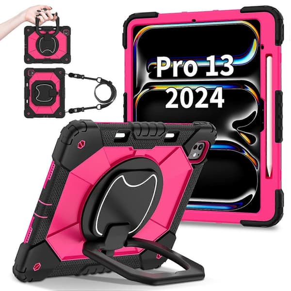 Kickstand-kotelo iPad Pro 13:lle (2024) Silikoni+PC-tablettisuoja