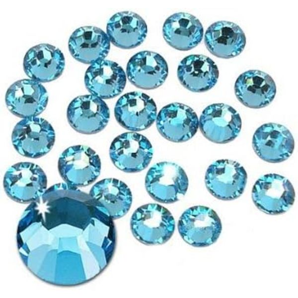 576 stk. Lim Fix Flatback Rhinestones Glas Diamant Sten til Neglekunst Håndværk Dekorationer Tøj Sko Aquamarine 576pcs