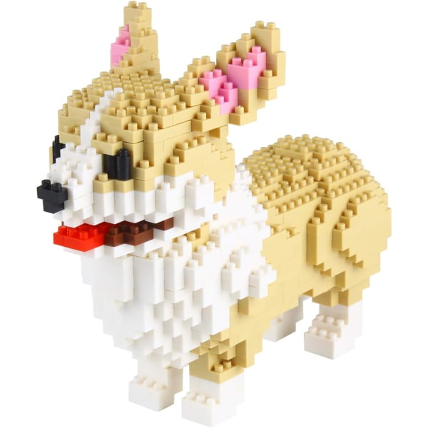 Mikro Byggeklodser Mini Kæledyrs Byggelegetøj Klodser til børn Welsh Corgi 6 x 3 x 5 inches