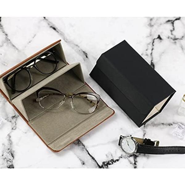 Solbriller Etui, Bærbar Reise Solbriller Organizer PU Multi Slot Briller Oppbevaringsboks