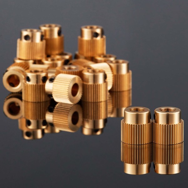 Extruderhjul 3D-skrivardelar 40 tänder kugghjul mässing extruderhjul kompatibel med CR-10, CR-10S, S4, S5, Ender 3, Ender 3 Pro (10)