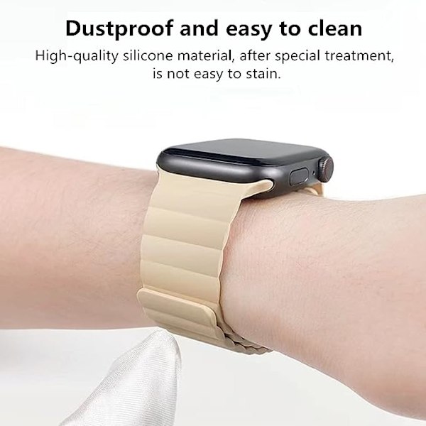 Kompatibel med Apple Watch8-reimer, klokkestropp med magnetisk spenne, silikonklokkestropp 42/44/45/49mm, erstatningsreim for iWatch-reimer SE/7/6/5/4/3/2/1