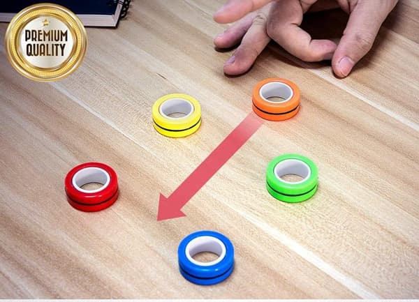 3-pak - Magnetiske Ringe / Fidget Legetøj - Magnetiske Kugler multicolor
