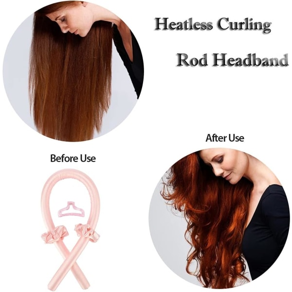 Heatless Curling Rod Pannband, Heatless Hair Curling Set, No Heat Wave Hair Curling Styling Tools