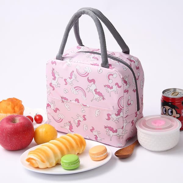 Isolert matpose, søte matposer for kvinner og barn, matpakke til barn, kjølebag med regnbuehestmønster, liten matpose