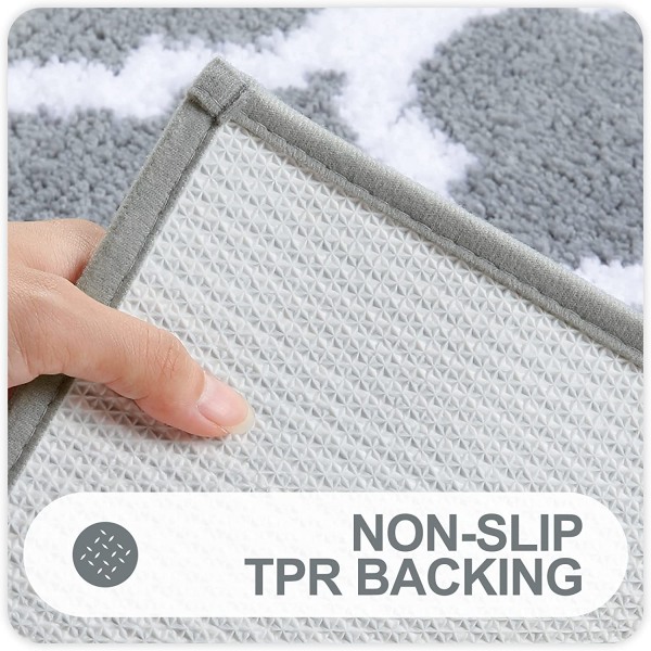 Badmatte, mykt og absorberende mikrofiber badmatte, sklisikkert hårete dusjmatte, maskinvaskbar og tørkbar,