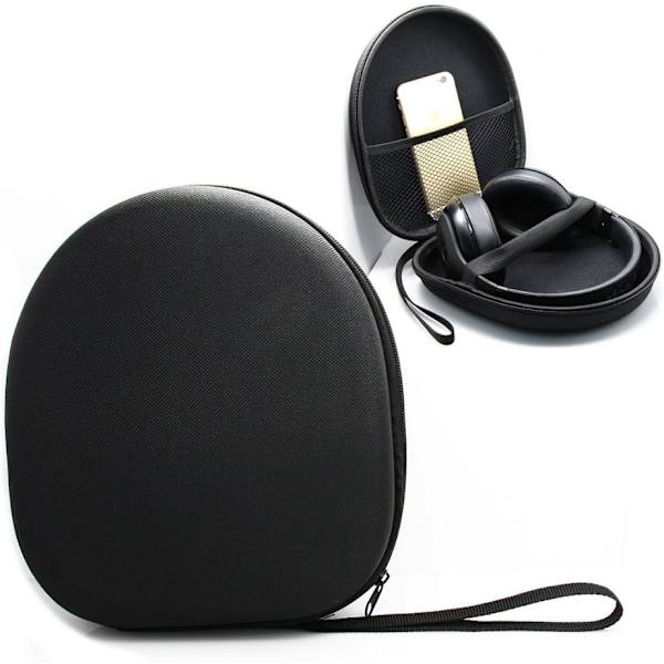 Stor hovedtelefonetui Universal bærbar beskyttende coverpose opbevaringsboks (21CM x 19CM x 6CM)