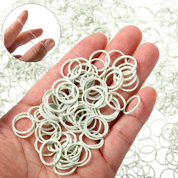 1000 stk. Mini Gummibånd Myke Elastiske Bånd for Barn Hår Fletter Hår White