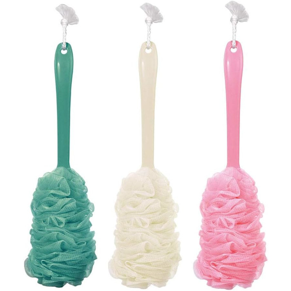 3x Kroppsborste, Långhandtag Bad Exfolierande Borste, Färgglad Kroppsborste Set för Exfoliering