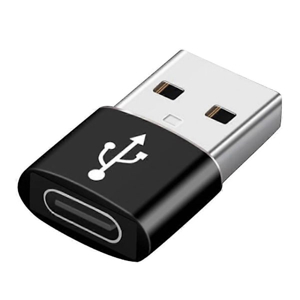 Type C Hun til USB 3.0 Han Konverter Dataoverførsel Mini Opladningsadapter - Sort