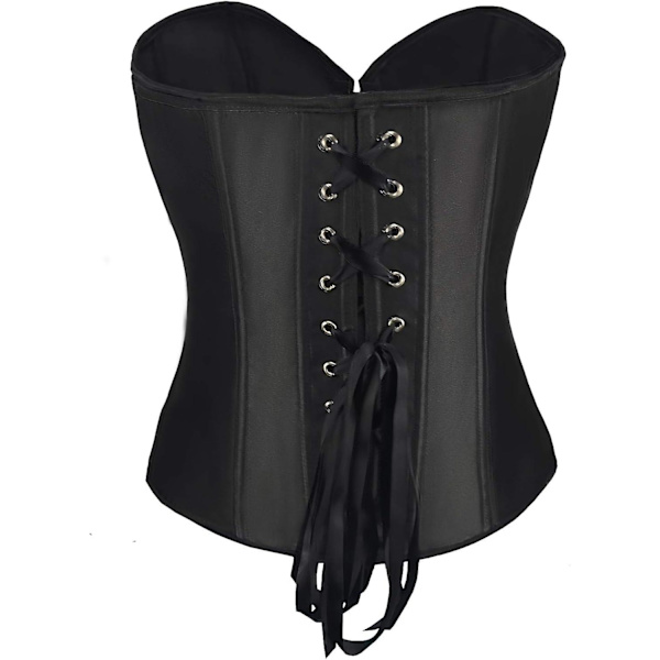 Kvinders Satin Plain Bustier Top - Burlesque Basque Shaper XL
