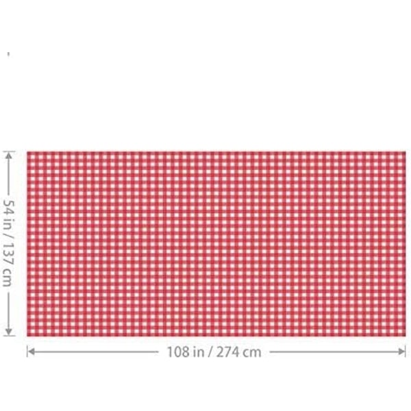 Setti 4, Picnic-pöytäliinat, Punavalkoiset ruudullinen pöytäliinat, Muoviset pöytäliinat, Kertakäyttöiset juhlapöytäliinat