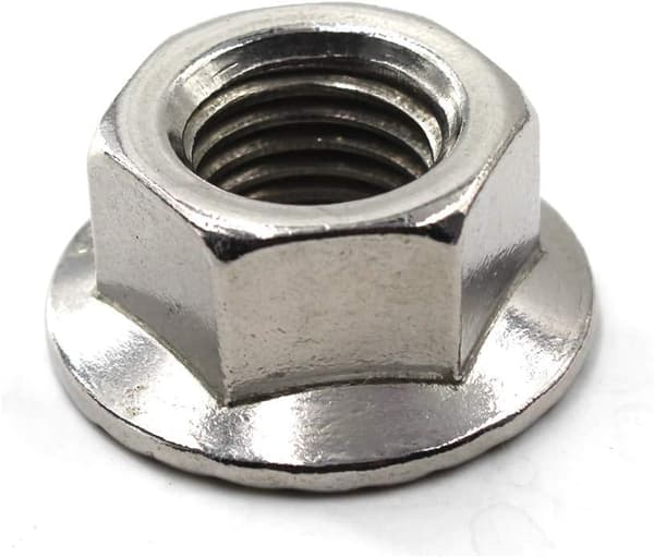 M10 304 Rostfritt Stål Sexkantflänsmutter Låsmuttrar (20-pack)