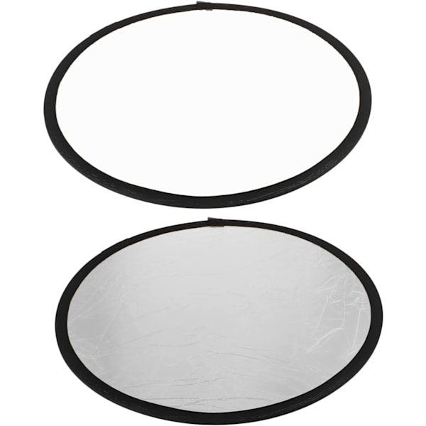1 kpl Taitettava heijastin Kannettava hajotin Tarvikkeet Heijastin Studioon 2-in-1 Valokuvaheijastin, 60CM (hopea ja valkoinen)