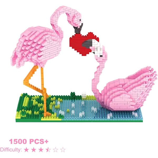 Mikro Byggeklodser Mini Kæledyrs Byggelegetøj Klodser til børn Flamingo 9 x 4 x 6 inches