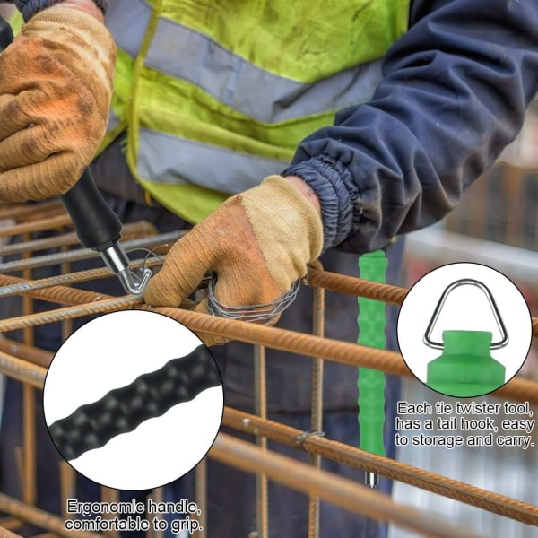 2-delt rebar-binder automatisk trekkbinder semi-automatisk teleskopisk krok betong metall rebar-binder verktøy