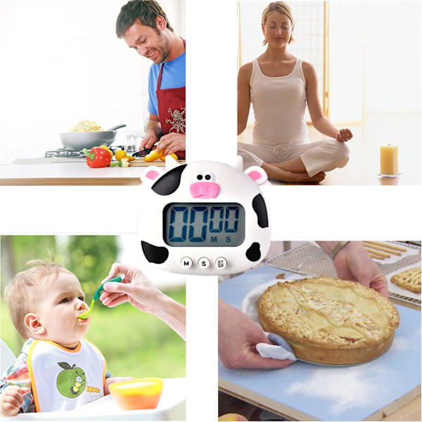 Køkken Timer, Digital Madlavningstimer med Magnetisk, LCD Storskærms Visuelt Ur til Madlavning Bage Sport Spil white 7.56 x 5.51 x 2.01 inches