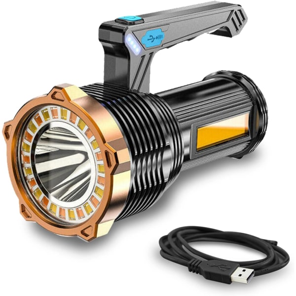 LED ficklampa bärbar superkraftfull LED ficklampa COB arbetslampa 8 läges uppladdningsbar lampa utomhusbelysning strålkastare