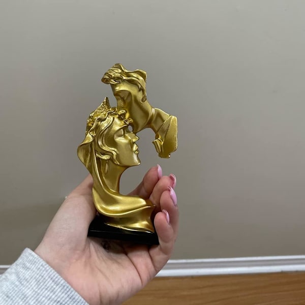 Par Gave Par Skulptur, Par Kys Statue, Par Kys Kunst Resin Skulptur Bryllupsgave Kontor