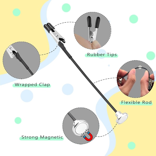 Ammattimainen kolmas käsi magneettijalustalla. 10 joustavaa krokotiilipidintä, täydellinen hitsausavuksi