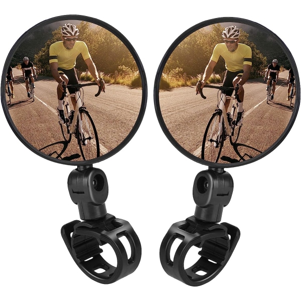 2 st Cykel Cykling Backspeglar Justerbar Roterbar Monterad Plast Konvex Spegel