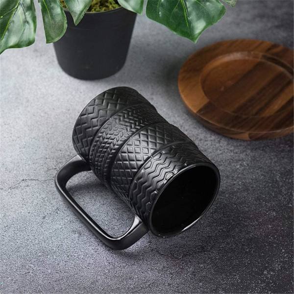Däckmugg Hjulmugg Kaffe Te Dryck Keramik Däckmugg Rolig Present Svart