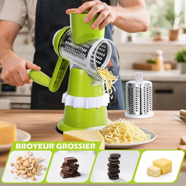 Multifunksjonell grønnsakskutter, manuell grønnsakskutter, grønnsakskutter, rustfritt stålblad, Julienne, terninger