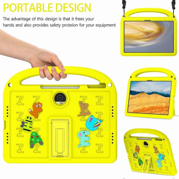 Stödfodral för Honor Pad 9 EVA+PC Tablet Skyddsfodral med Axelrem - Gul