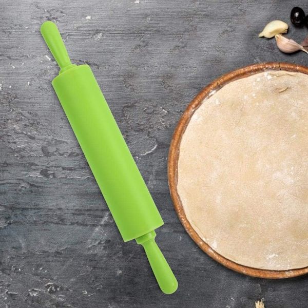 Rullepind, farverig silikone rullepind restaurant hjemmelavet brød cookie dej rulle værktøj Green