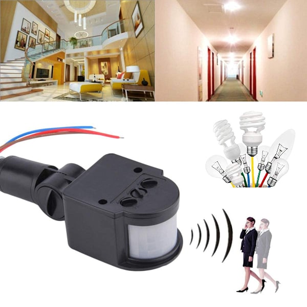 LED-sikkerhedslys AC 85V-220V Infrarød PIR-bevægelsessensordetektorswitch til belastningslys