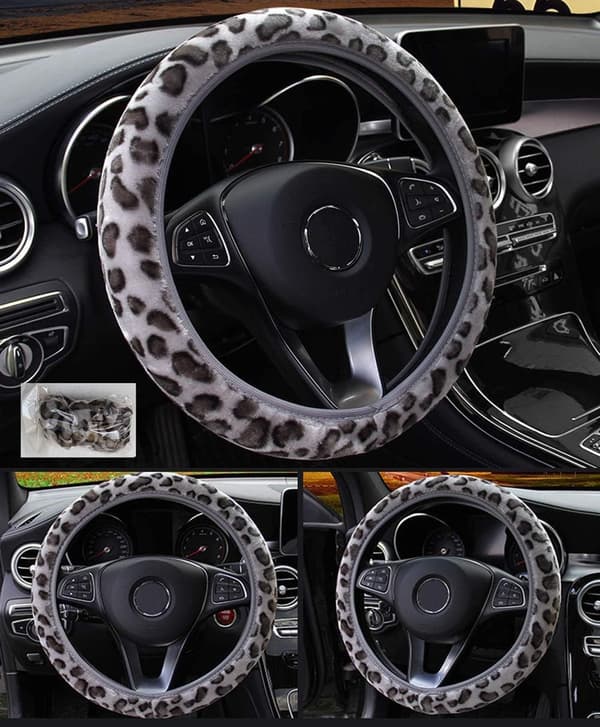 Leopard Mjuk Plysch Rattmuff Varm Mjuk Vinter Universal 38cm