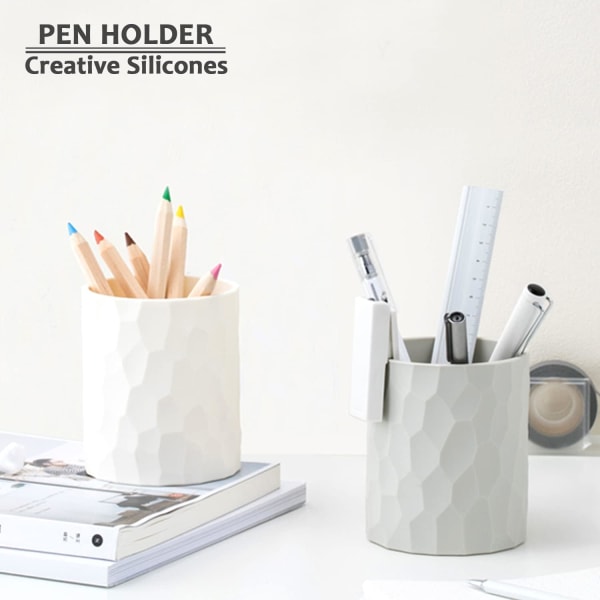 Penholder, Blyantholder, Penholder til skrivebord, penneæske, pennekoker, Nordisk stil vandtæt silikone penholder til skrivebord, Makeup børsteholder