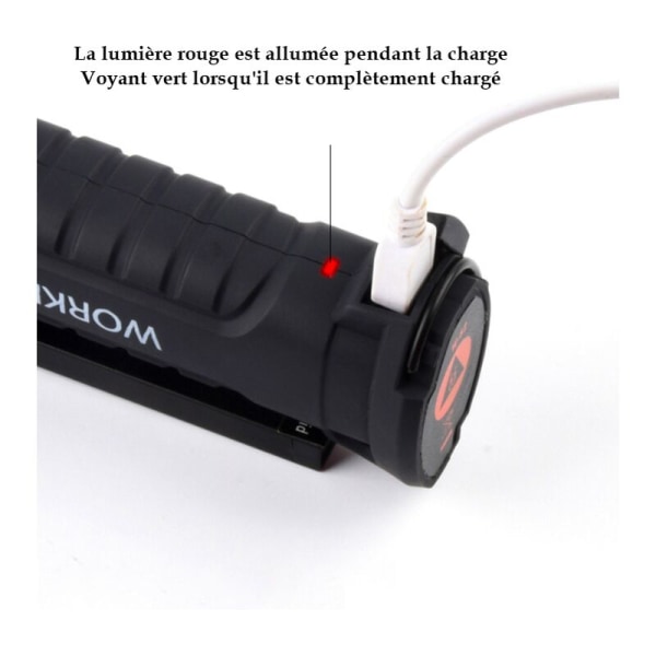 Multifunktionell ljusfackla med magnet COB arbetslampa USB hopfällbar laddning utomhus hemkläder (liten)