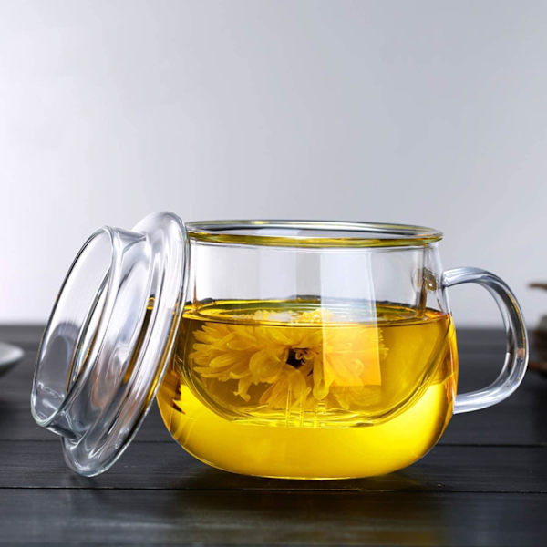 Lasiteekuppi infuusorilla 12 OZ, borosilikaattimuki, kestävä lämmönkestävä sopii teelle, juomille, jääkahville