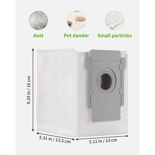 12-pack kompatibla ersättningsdammsugarpåsar för iRobot i7 i7+ / i7 Plus E5 E6 E7 S9, dammsugartillbehör för Roomba i7, för Clean Basic dammsugare