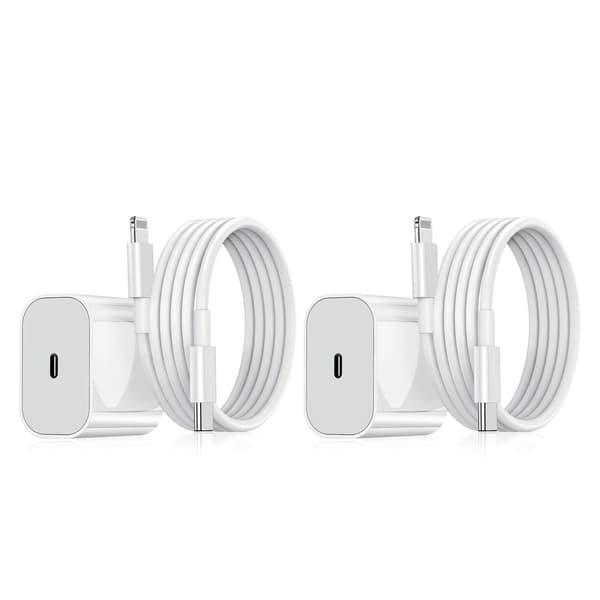 Hurtigoplader 20W kompatibel med iPhone med Lightning-kabel Hvid one size