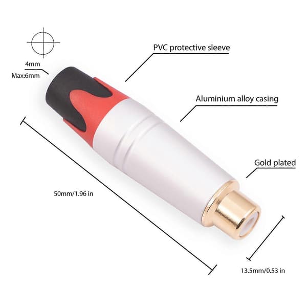 TR056 RCA Hun Stik Adapter Højttalerstik RCA Jack Guldbelagt Loddeforbindelse til Lydkabel