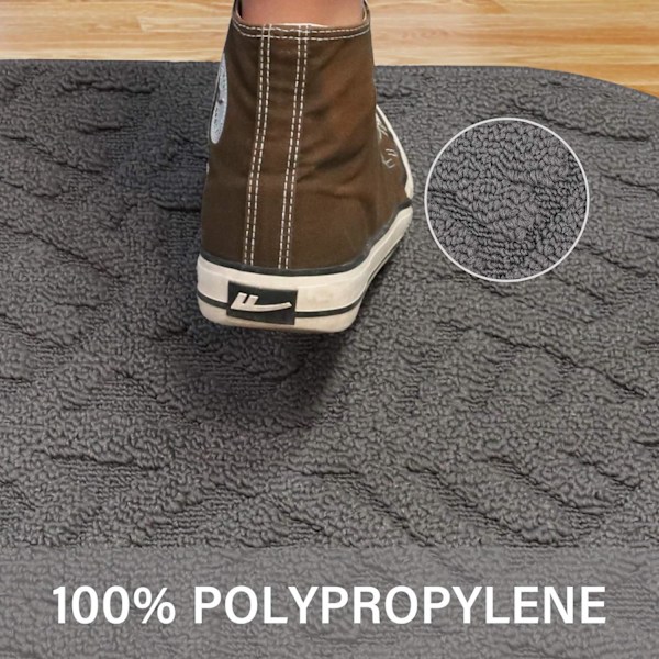 Dörrmatta för inomhusbruk, 30\"x18\", tvättbar i maskin, absorberande halvcirkelformad entrématta Dark Grey